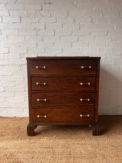 ART DECO CHEST WITH CHROME HANDLES
