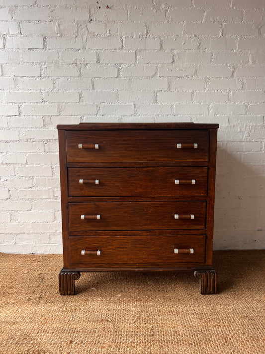 ART DECO CHEST WITH CHROME HANDLES