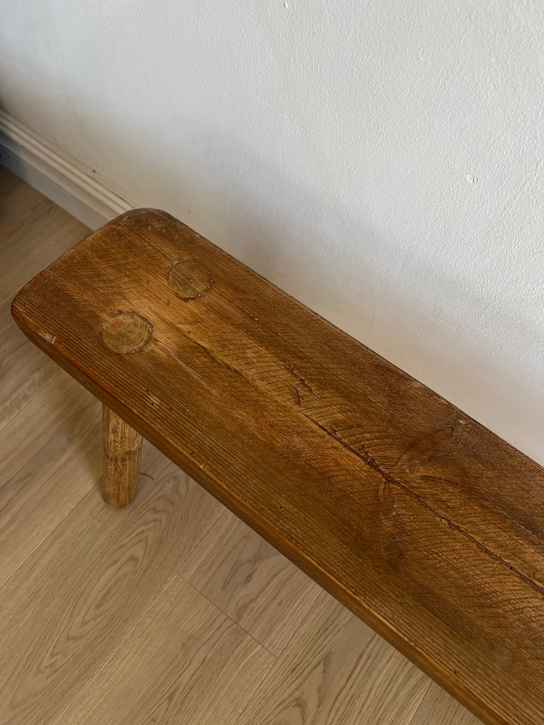 RUSTIC WOODEN LONG BENCH