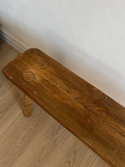 RUSTIC WOODEN LONG BENCH