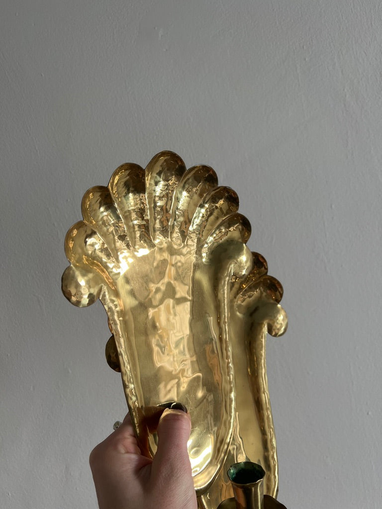 PAIR OF BRASS SCONCES