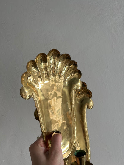 PAIR OF BRASS SCONCES