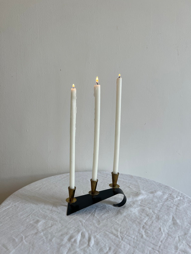 SLANTED BLACK CANDLE HOLDER