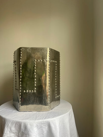 Riveted aluminium  hexagonal stool/ side table