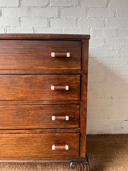 ART DECO CHEST WITH CHROME HANDLES