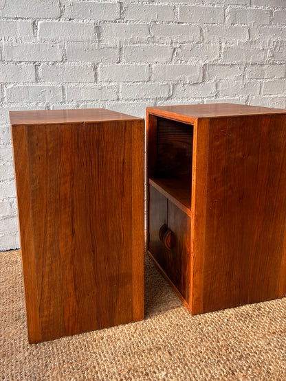 PAIR OF HERBERT E GIBBS WALNUT BEDSIDE TABLES