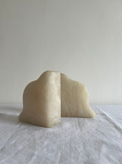 Pair of marble white 'cloud' book ends
