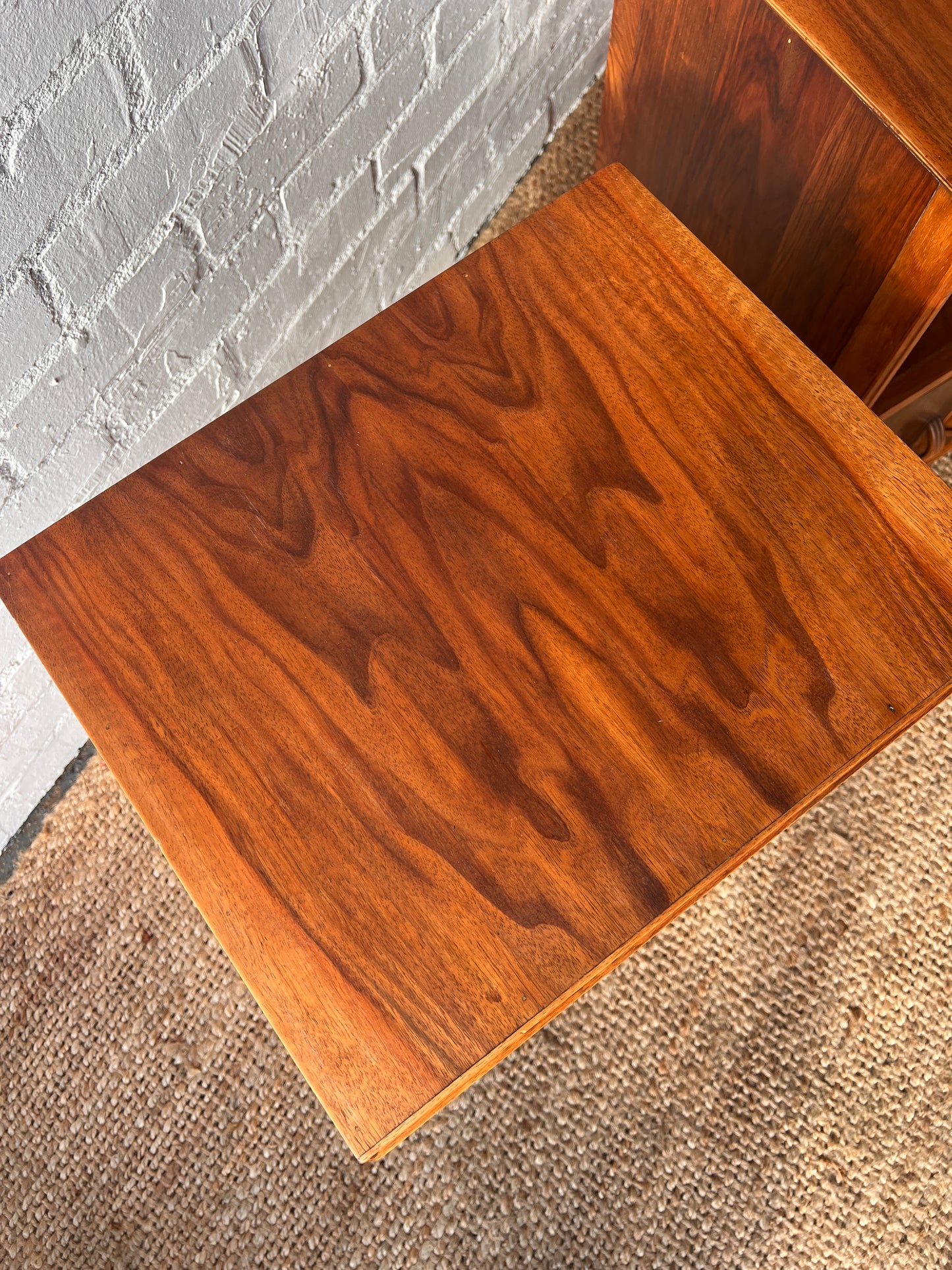PAIR OF HERBERT E GIBBS WALNUT BEDSIDE TABLES