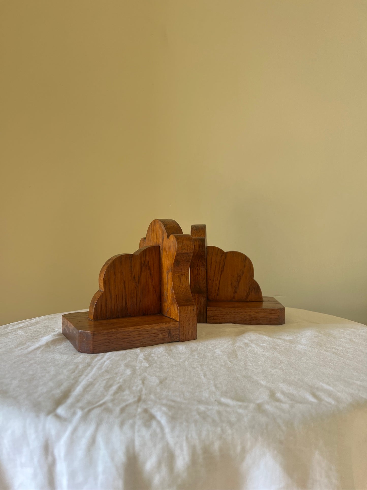 PAIR OF WOODEN CLOUD BOOK ENDS