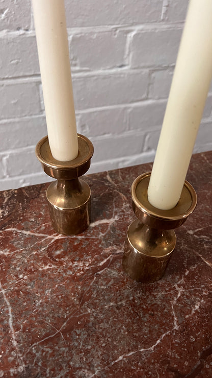 PAIR OF BRASS CANDLE STICKS