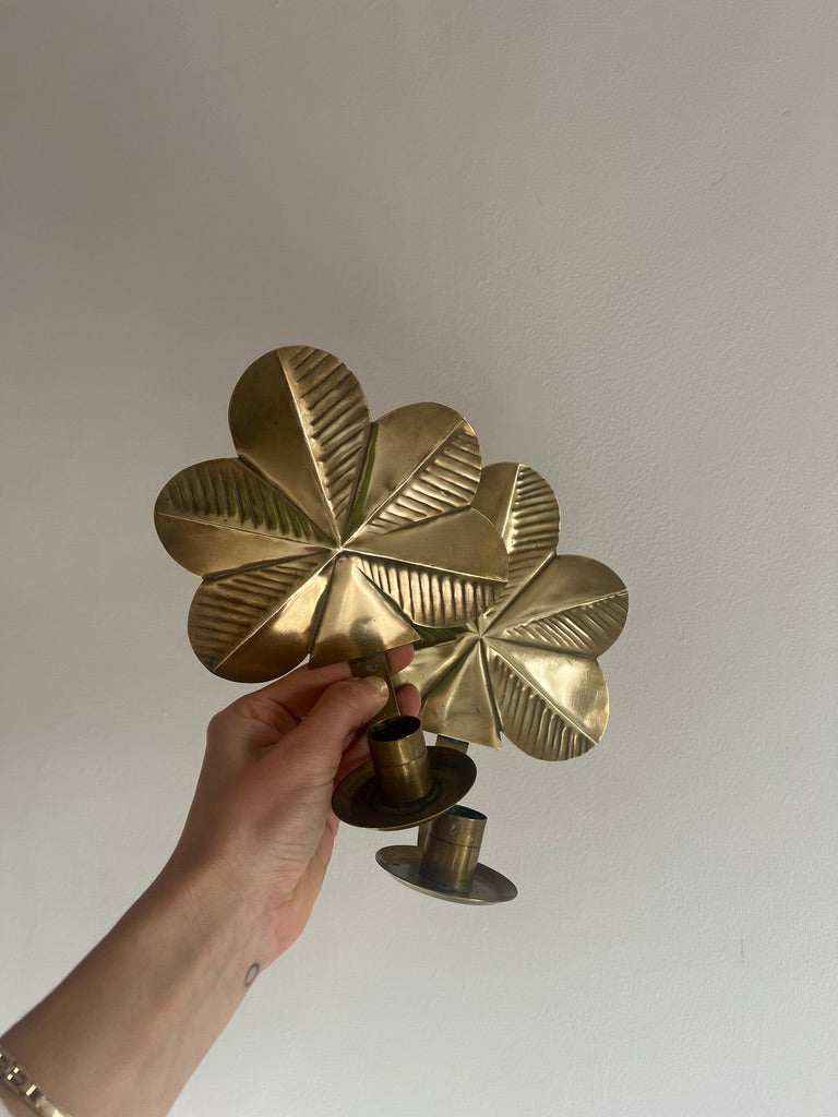 PAIR OF SWEDISH LEAF SCONCES