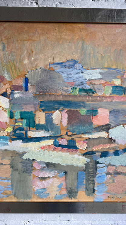 LARGE ABSTRACT OIL PAINTING