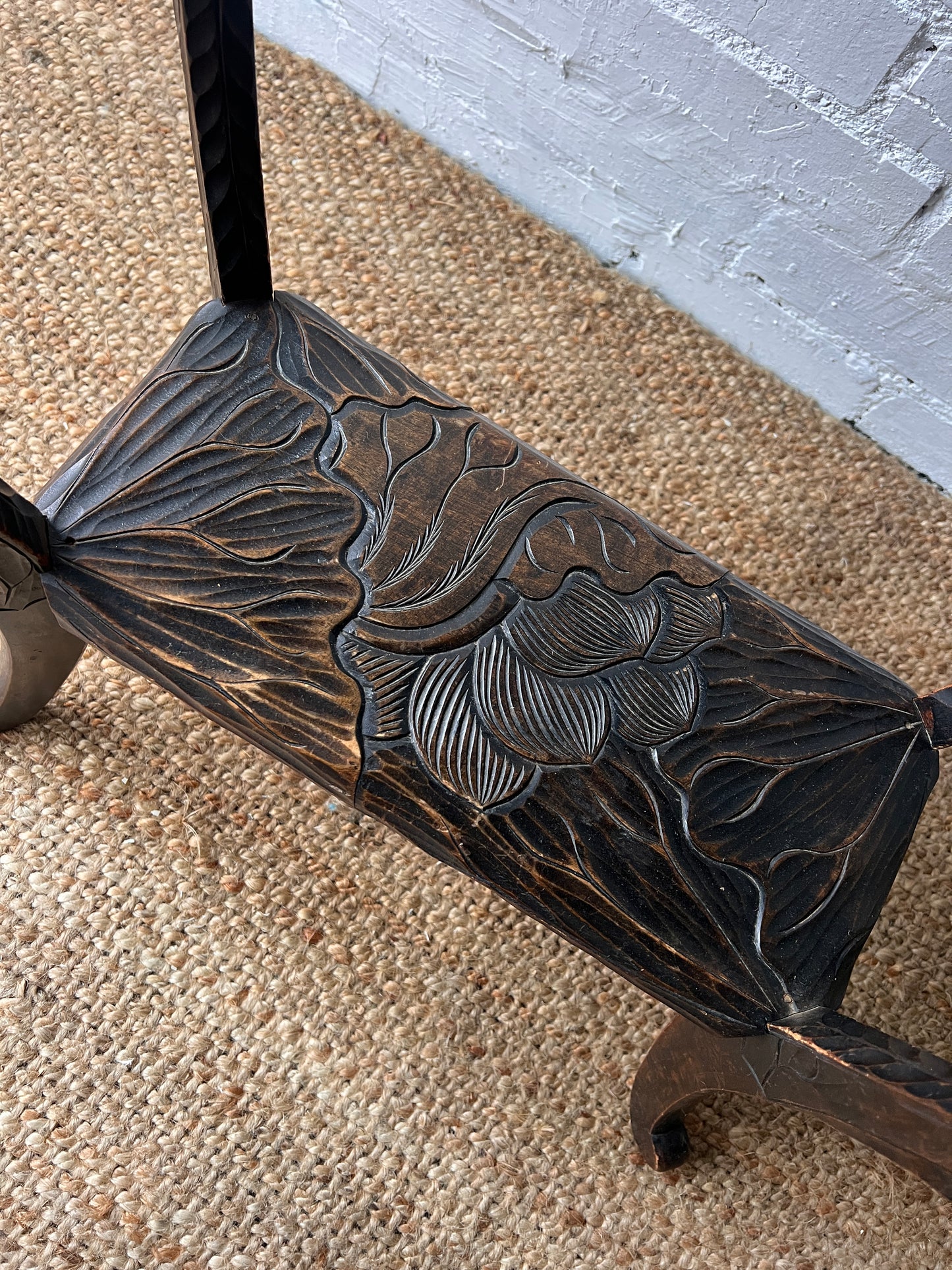 ARTS & CRAFTS CARVED OCCASIONAL TABLE