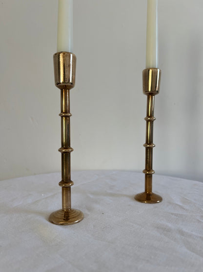 PAIR Of SLIM BRASS CANDLE STICKS