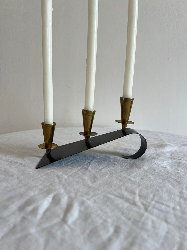 SLANTED BLACK CANDLE HOLDER