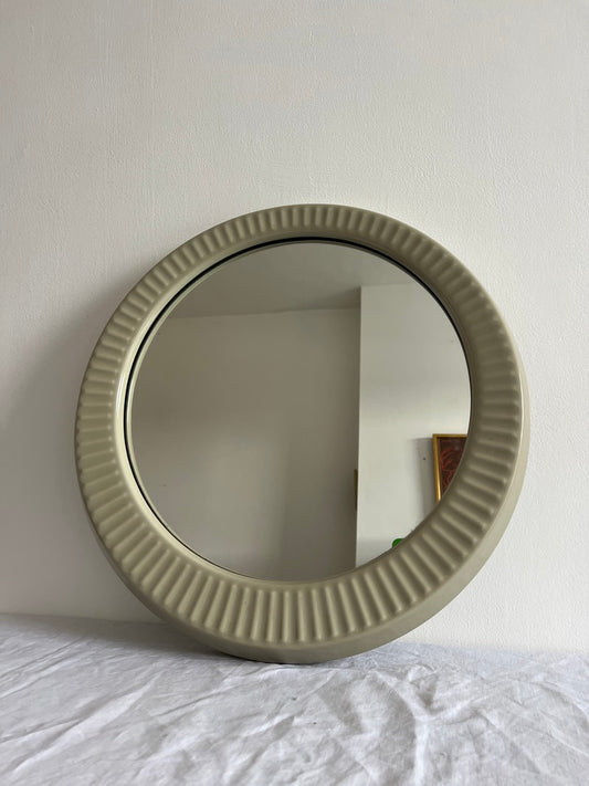 80s large ceramic sunburst mirror