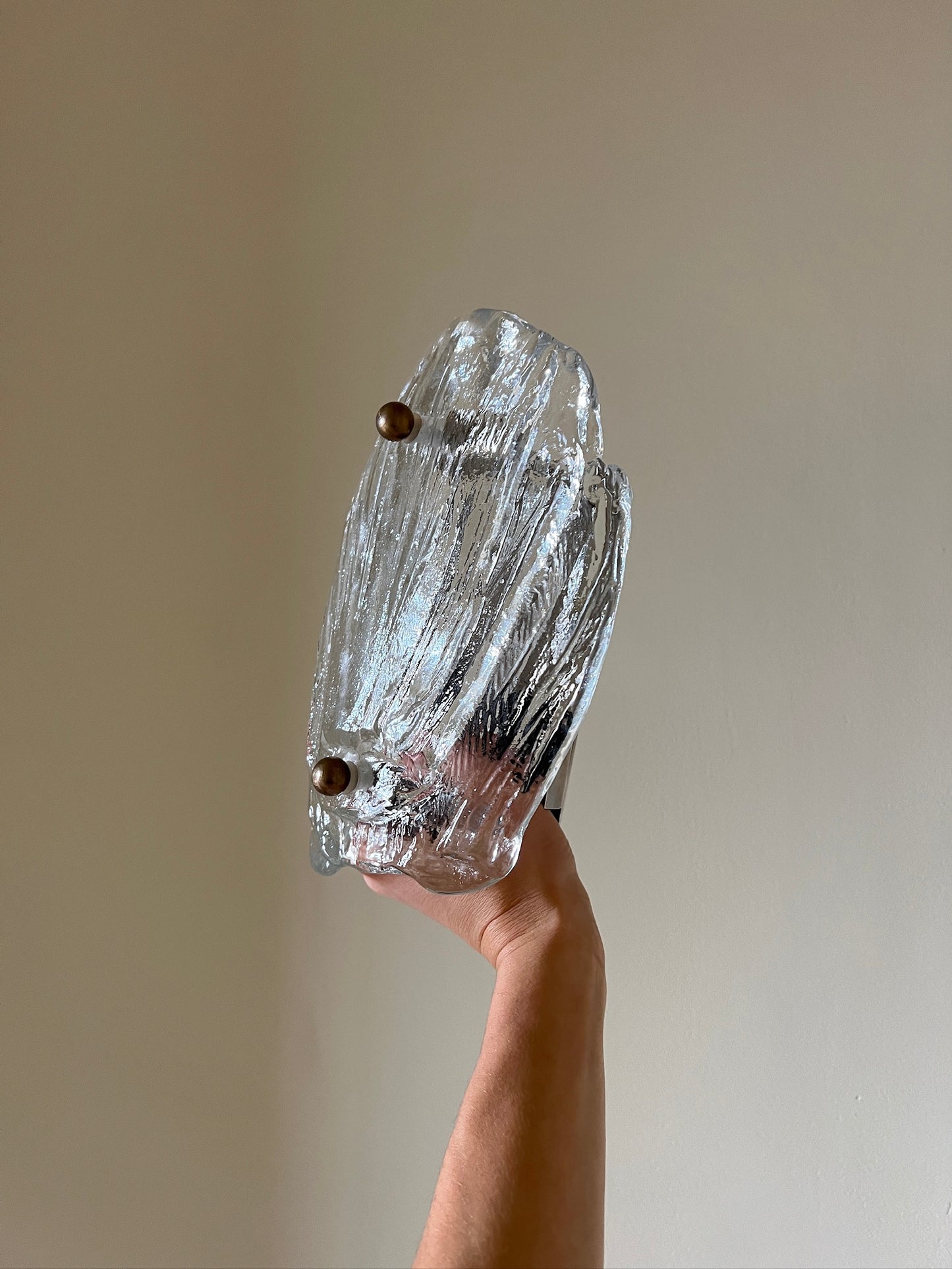 60S PAIR OF GLASS WALL LIGHTS