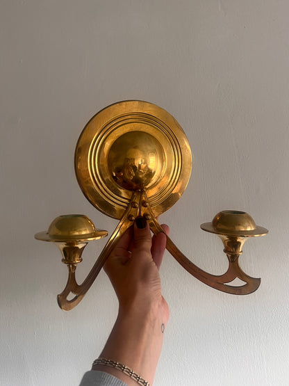SINGLE BRASS TWO ARMED SCONCE