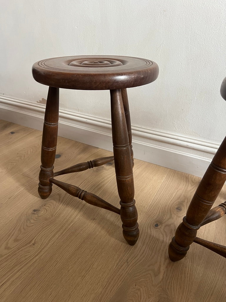 PAIR OF FRENCH WOODEN STOOLS