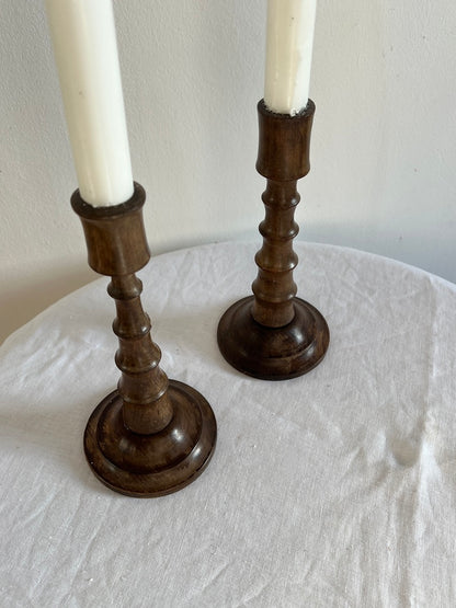 PAIR OF FAUX BAMBOO CANDLE STICKS