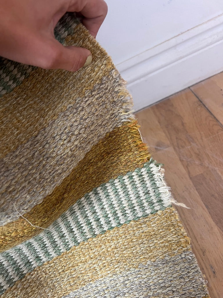 SWEDISH CARAMEL STRIPED WOVEN RUG