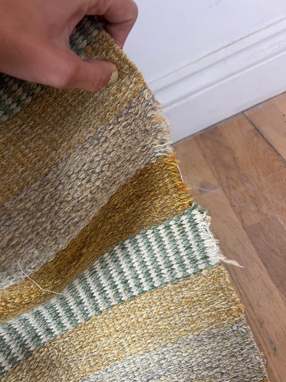 SWEDISH CARAMEL STRIPED WOVEN RUG