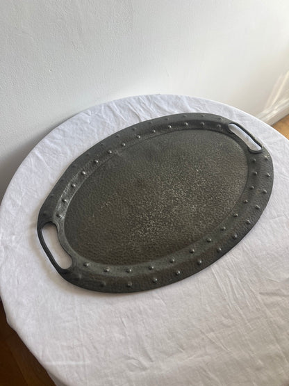 ARTS & CRAFTS PEWTER OVAL DECORATIVE TRAY