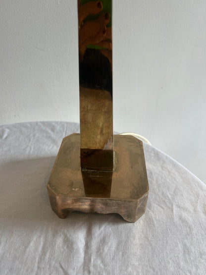 PAIR OF BRASS MID CENTURY BRASS LAMPS