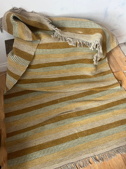 SWEDISH CARAMEL STRIPED WOVEN RUG