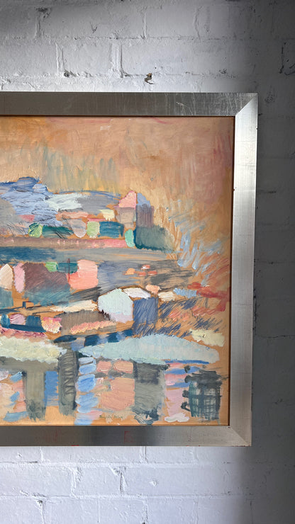 LARGE ABSTRACT OIL PAINTING
