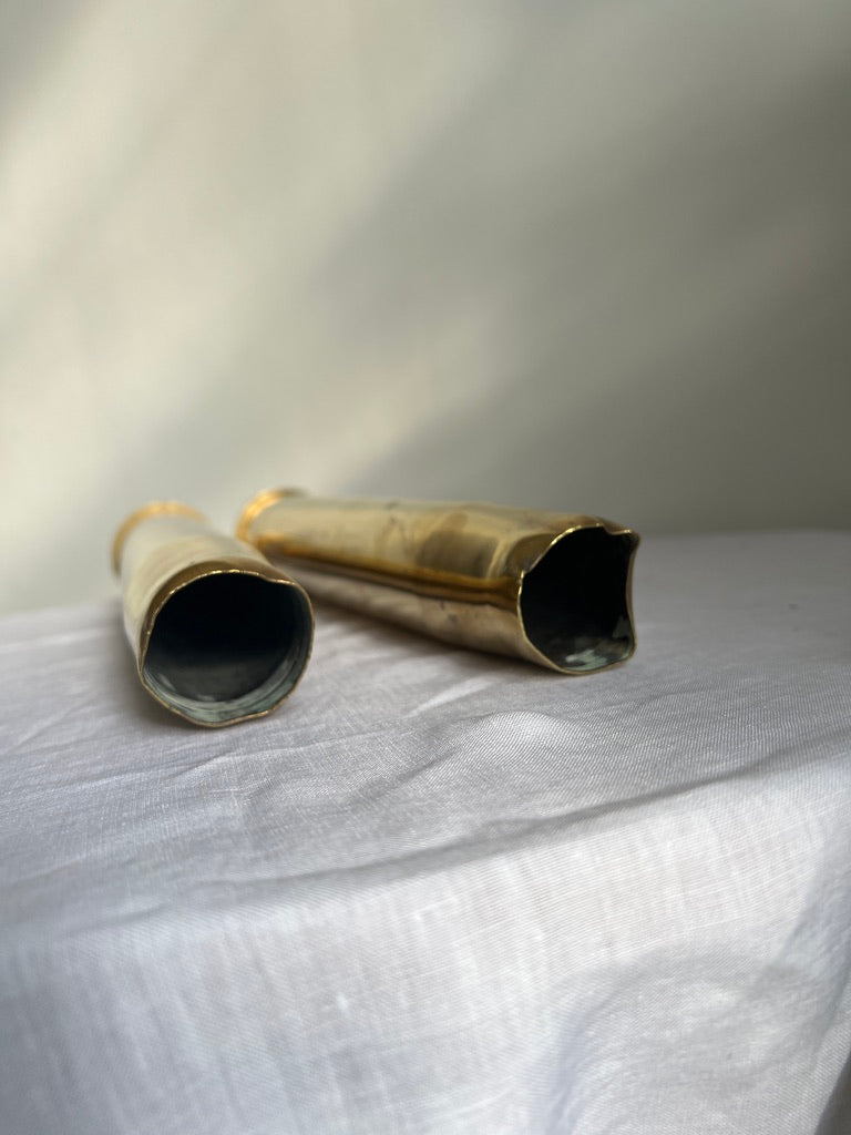 Single brass artillery case / vase