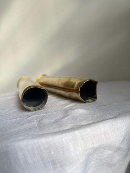 Single brass artillery case / vase