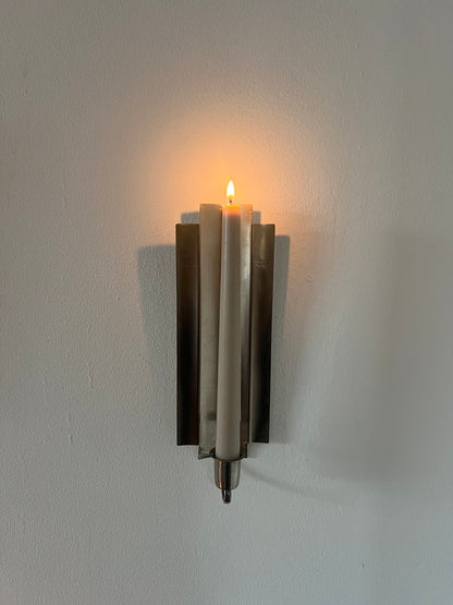 PAIR OF SILVER ENGRAVED SCONCES