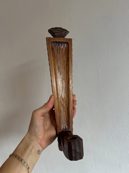 PAIR OF SLIM WOODEN SCONCES