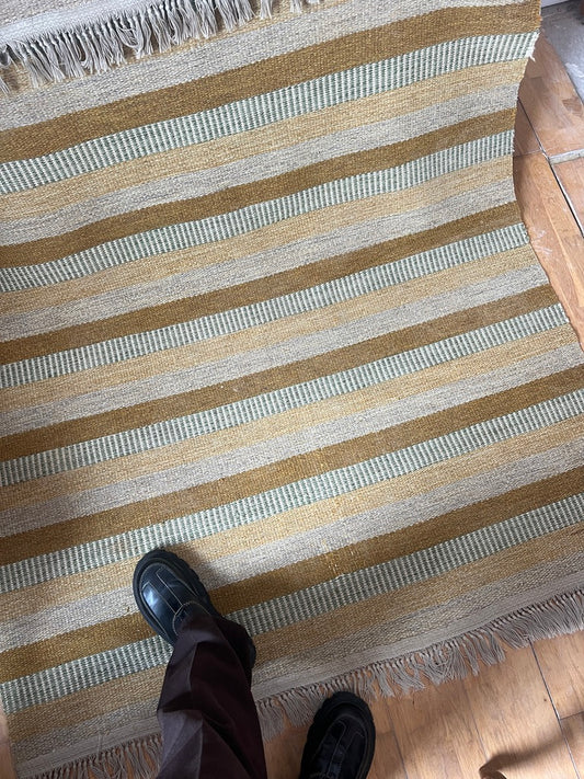 SWEDISH CARAMEL STRIPED WOVEN RUG