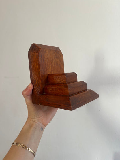 PAIR OF ART DECO WOODEN BOOK ENDS