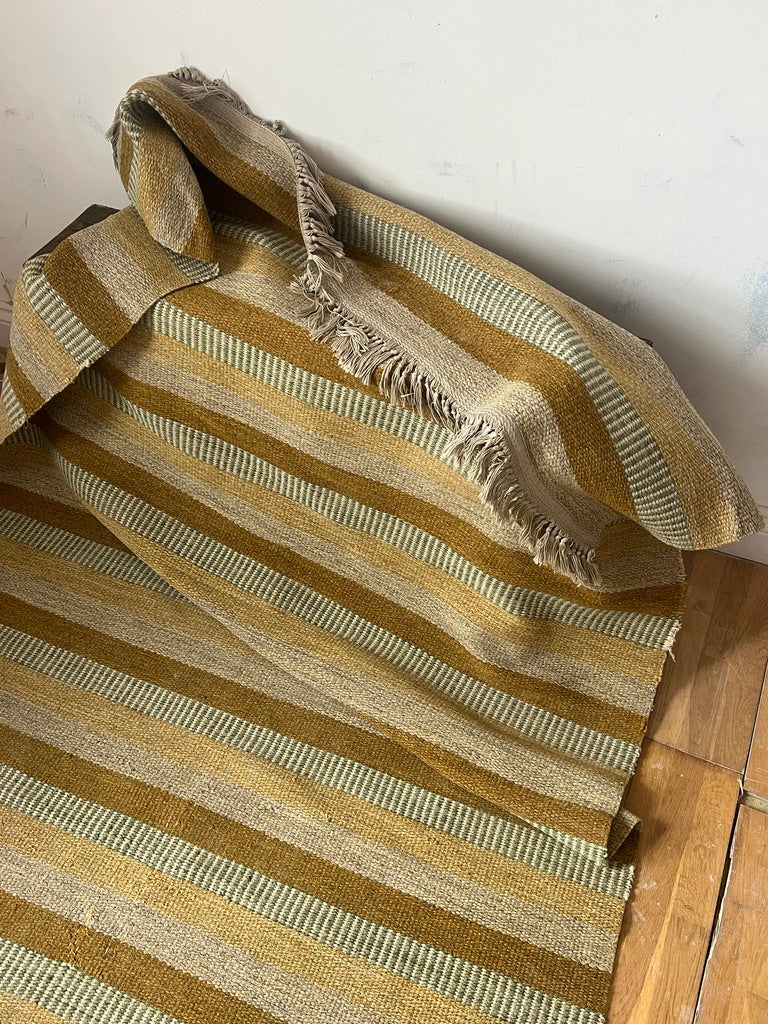 SWEDISH CARAMEL STRIPED WOVEN RUG