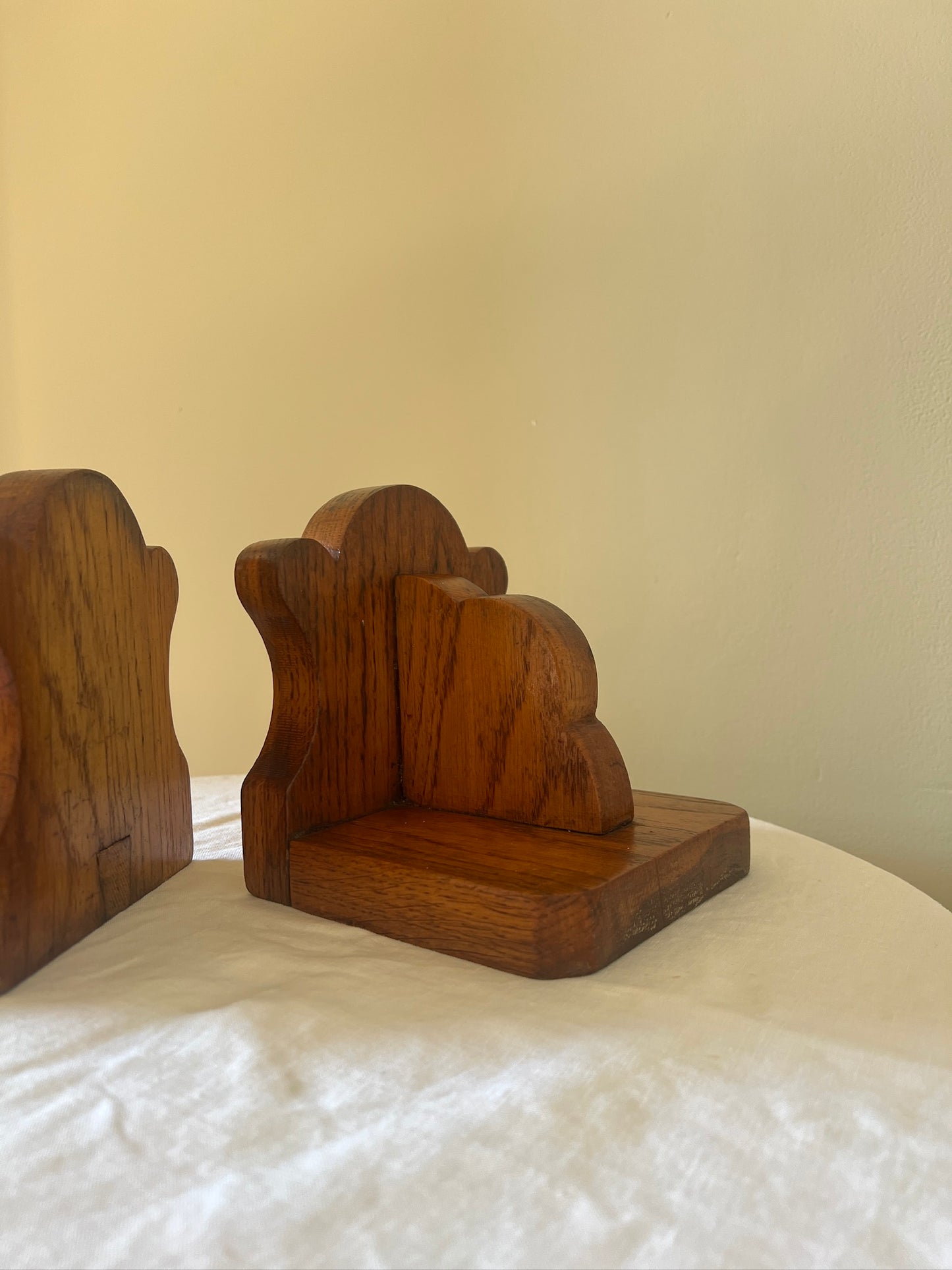 PAIR OF WOODEN CLOUD BOOK ENDS