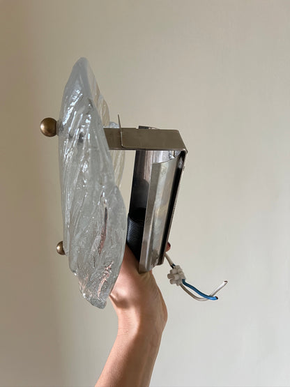 60S PAIR OF GLASS WALL LIGHTS