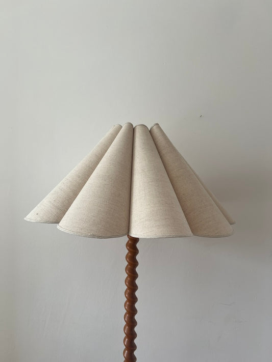 Barley twist floor lamp with scallop shade