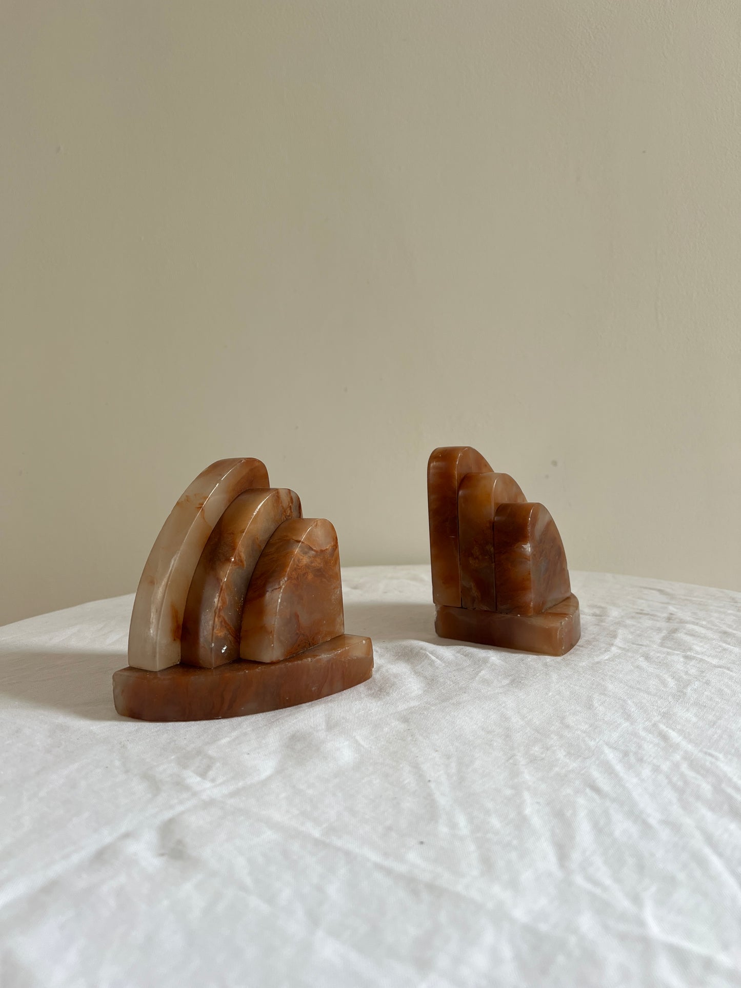 PAIR OF ONYX ART DECO BOOK ENDS