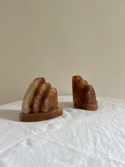 PAIR OF ONYX ART DECO BOOK ENDS