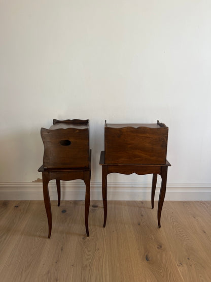PAIR OF FRENCH WOODEN BEDSIDE TABLES