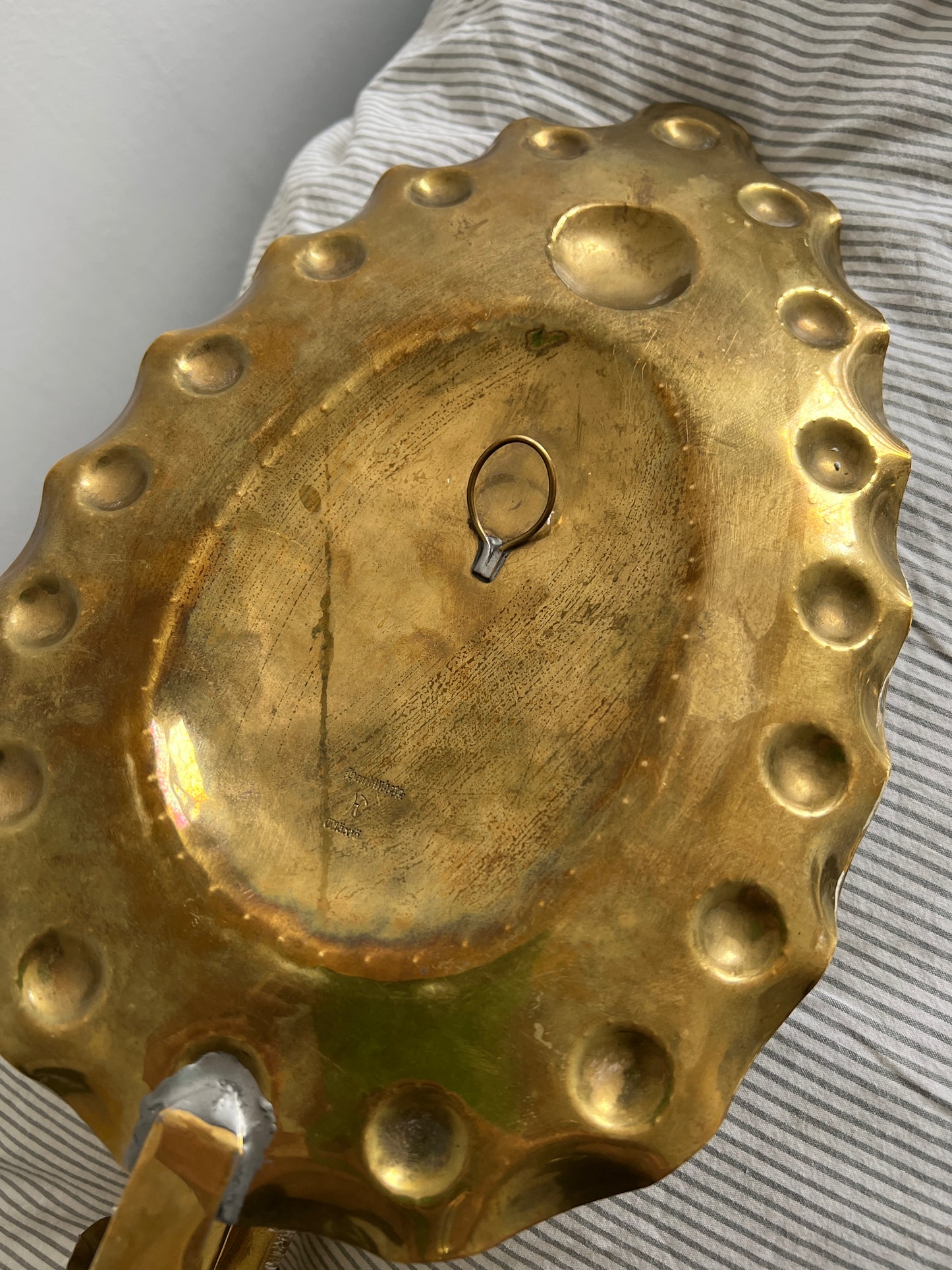 Pair of vintage Swedish brass teardrop sconces