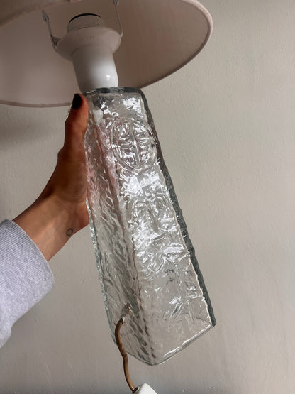 70S SWEDISH GLASS TABLE LAMP
