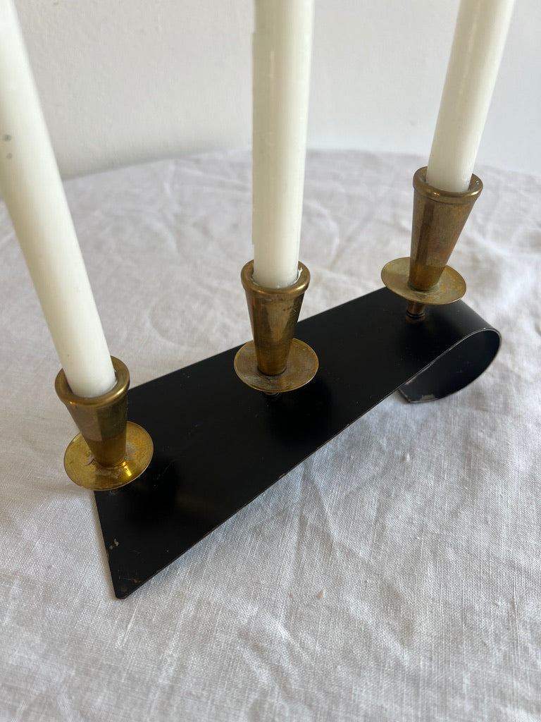 SLANTED BLACK CANDLE HOLDER