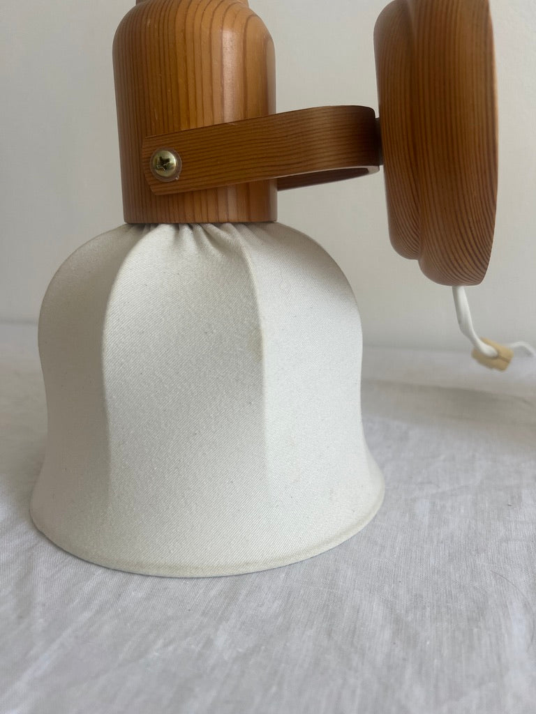 Pair of Swedish cocoon shade pine wall lights