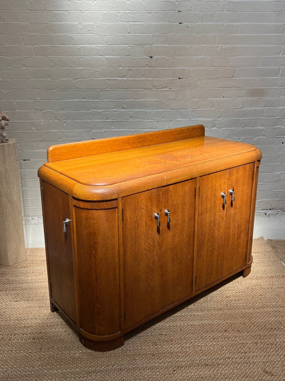 ENGLISH ART DECO OAK SIDEBOARD