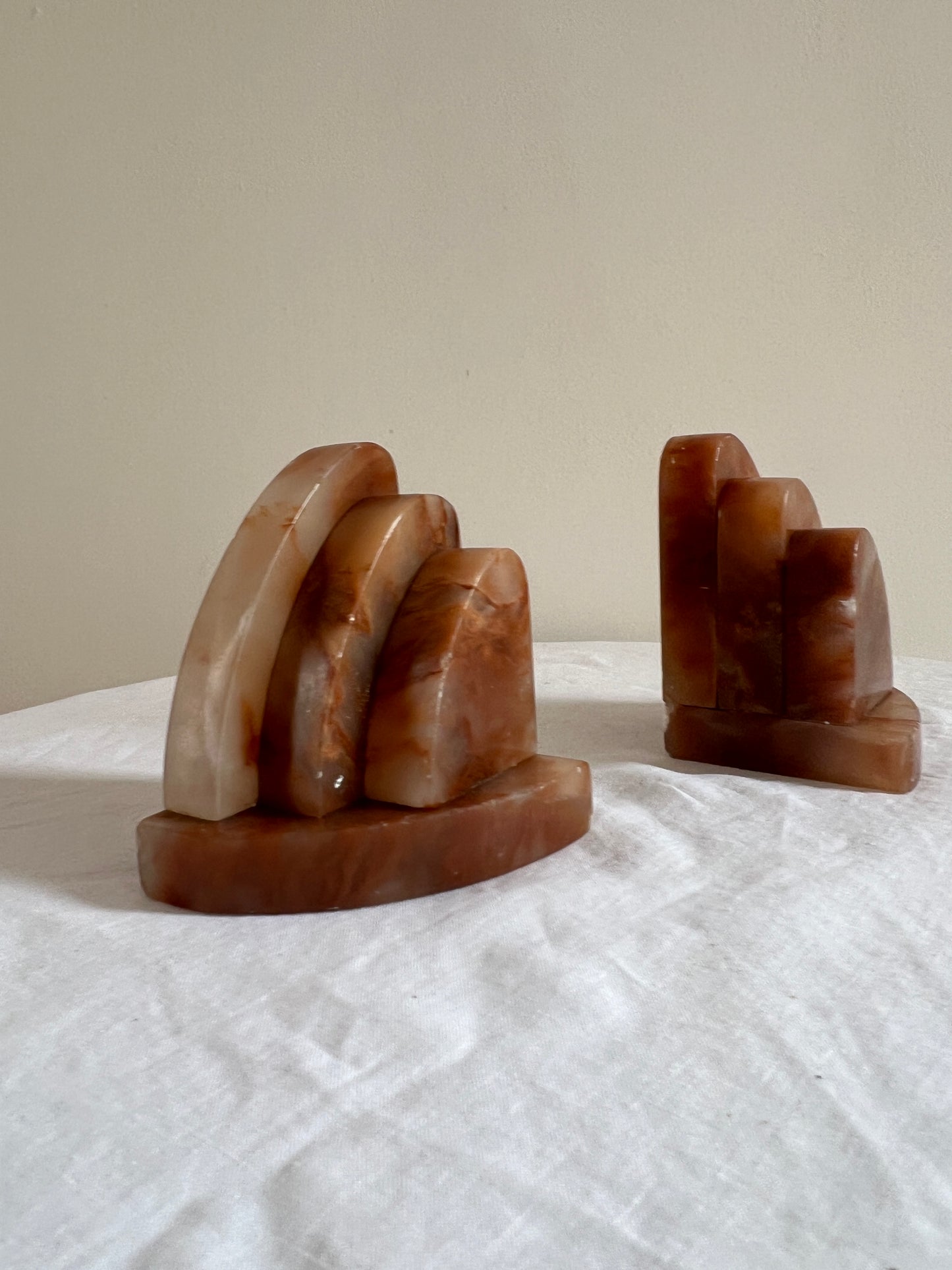 PAIR OF ONYX ART DECO BOOK ENDS