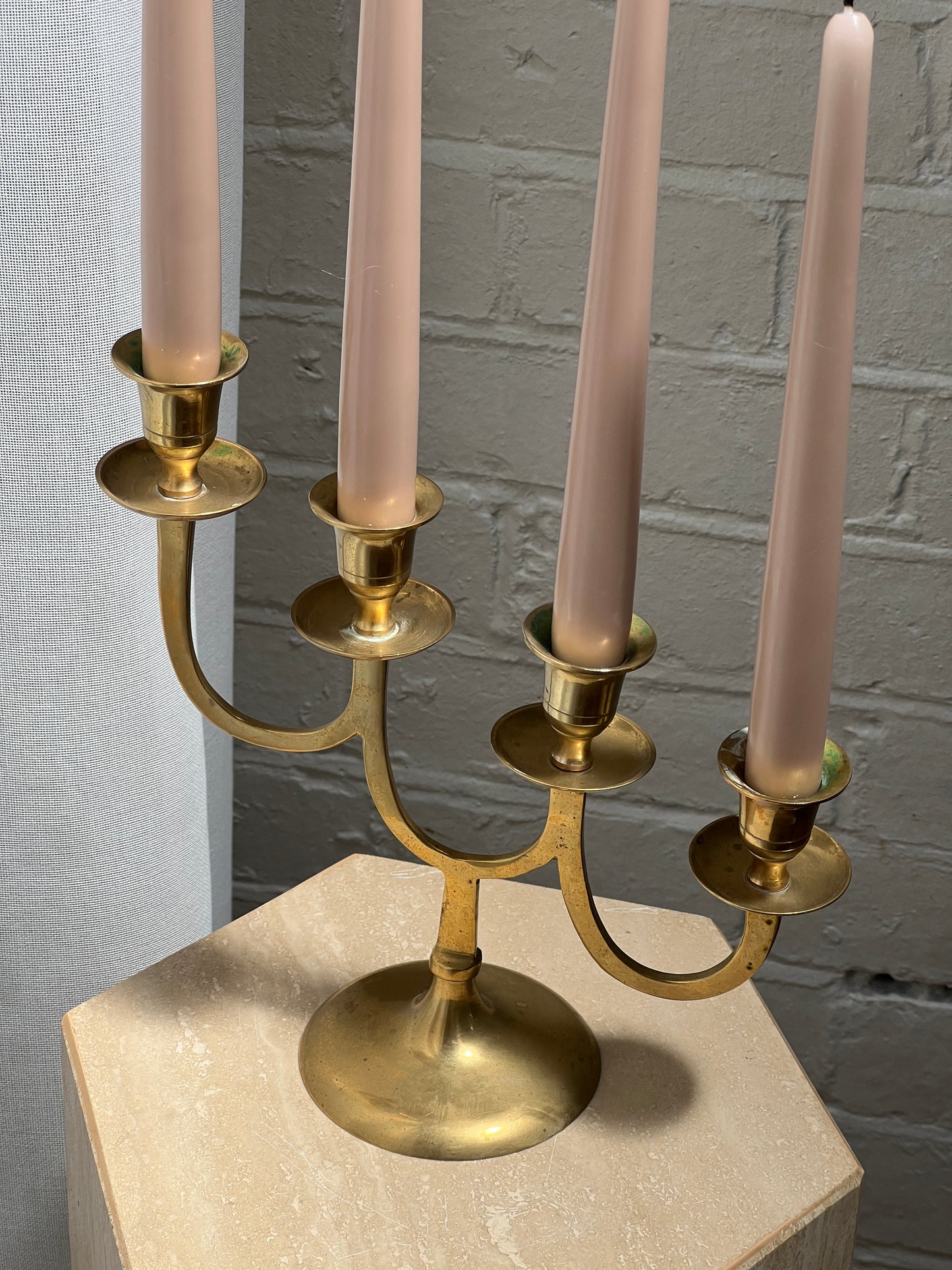 STAGGERED BRASS CANDLE HOLDER